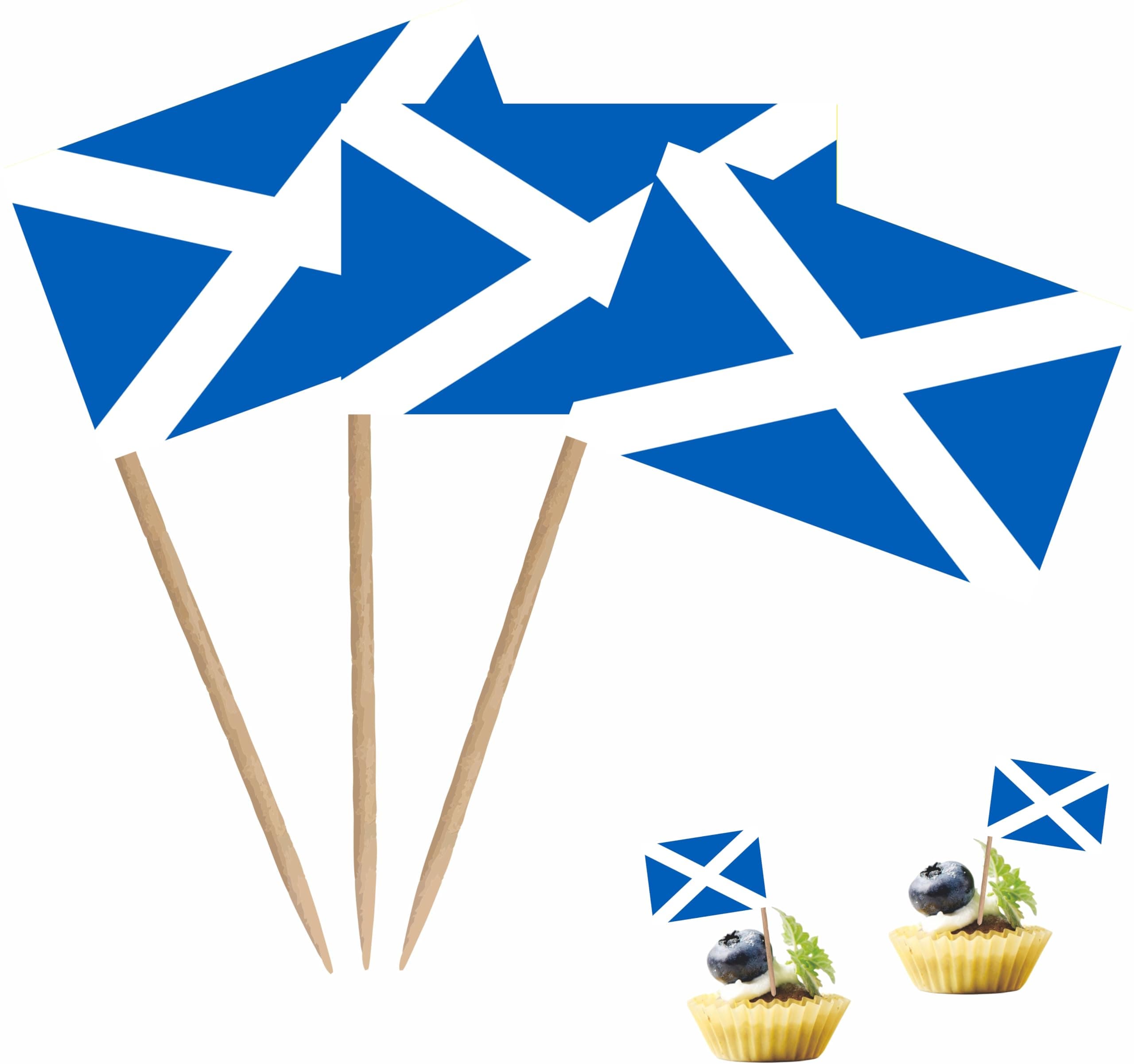 Scotland Countries Toothpicks Flag Scottish Small Mini Cocktail Fruit Cupcakes Toppers Food Stick Flags Decorations, 100 Pack