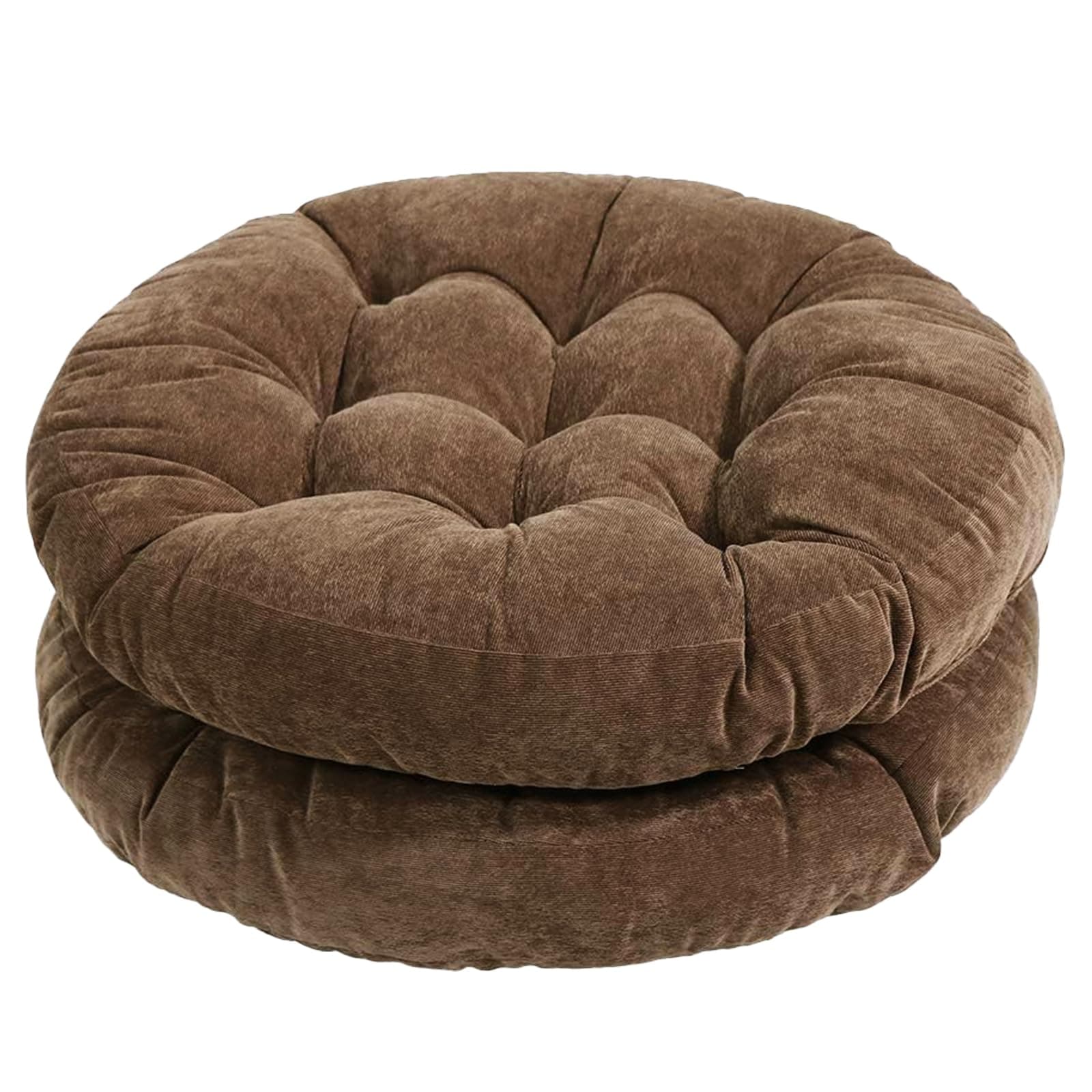 Tiita Round Floor Pillow Cushions 22"x22" Patio Chair Cushion for Outdoor Furniture Seat Pads Set of 2 Meditation Cushion for Yoga Living Room Sofa Balcony, Coffee