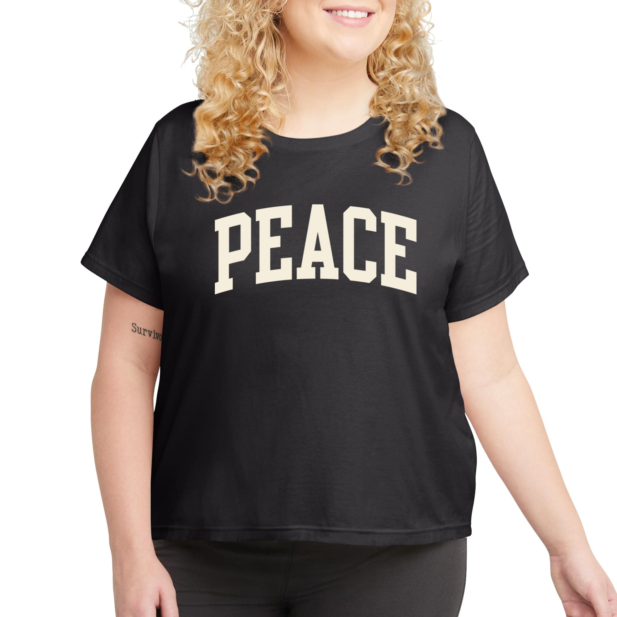 Hanes ComfortBlend Womens Graphic T-Shirt, Crewneck Cotton Tees for Women, Plus