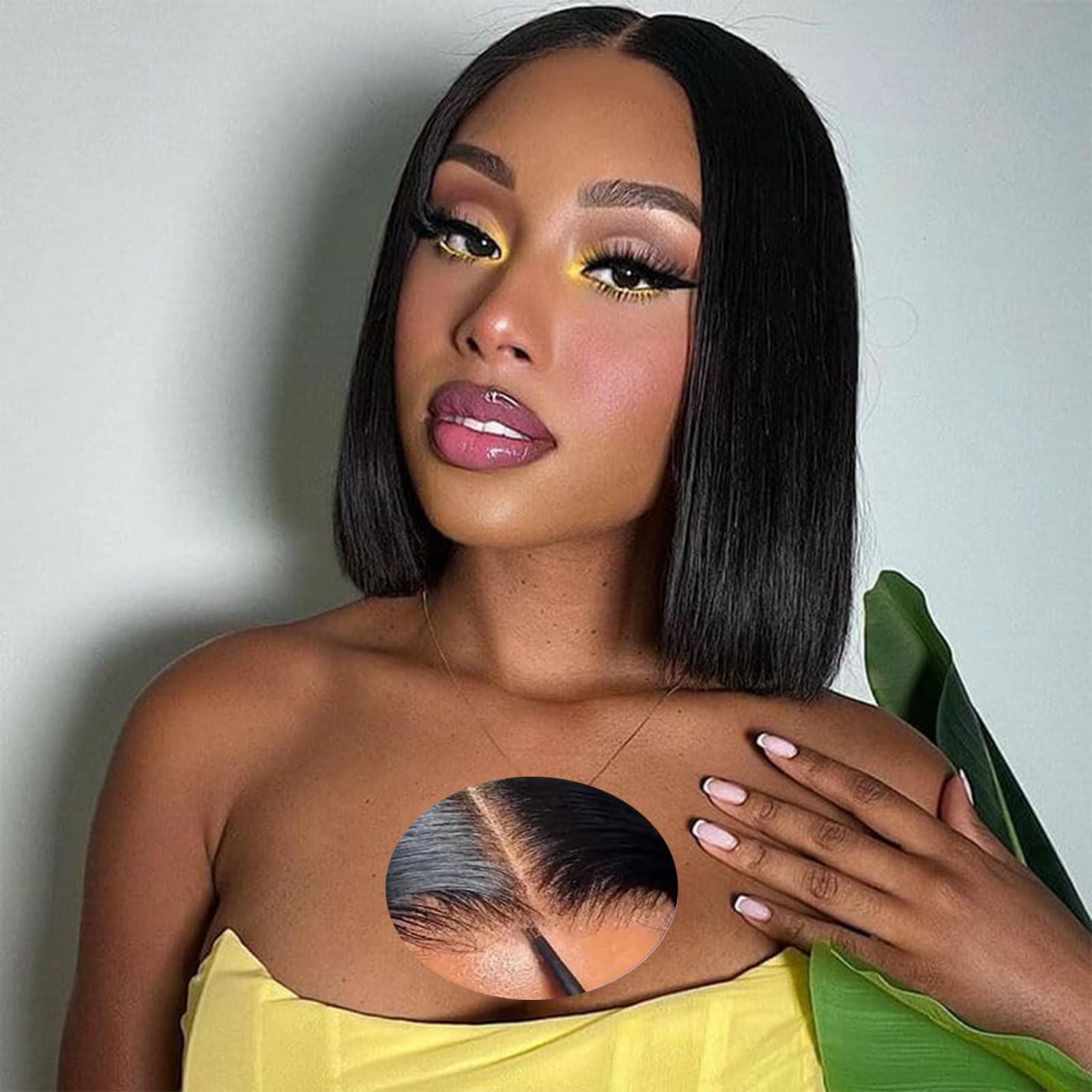 Bob Wig Human Hair 180 Density Glueless Wigs Human Hair Pre Plucked Pre Cut Glueless Wigs Human Hair 4x4 Hd Lace Closure Wigs Human Hair Wear And Go Glueless Wigs With Baby Hair(12inch)