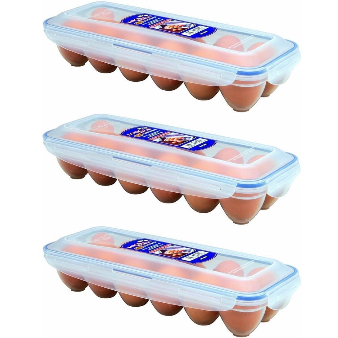 (Pack of 3) Lock & Lock Eggs Dispenser, Holder for 12 Eggs, HPL955