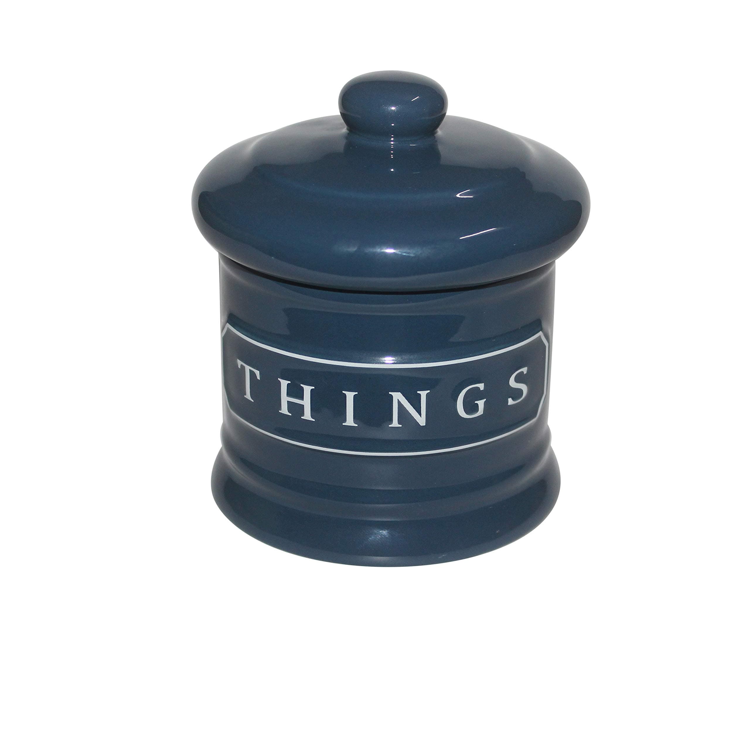 Bathroom Vanity Storage Organizer Canister Jars for Cotton Balls,Swabs,Bath Salts,Makeup Sponge,Cosmetic Pad,Qtip Ceramic Bathroom Accessories Canisters Holder with Lid Home Decor,Cobalt Blue