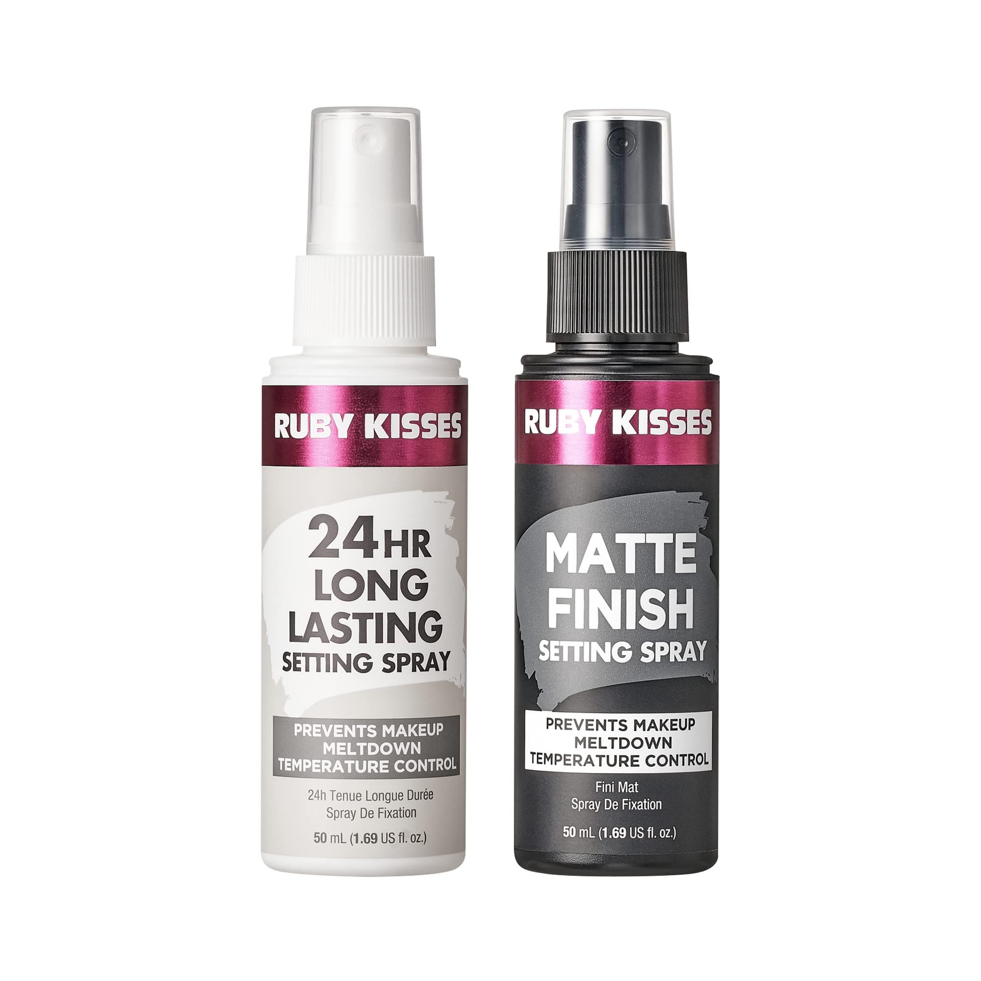 Ruby Kisses Never Touch Up Matte Finish Setting Spray 1.69 Fl Oz (Value Set)