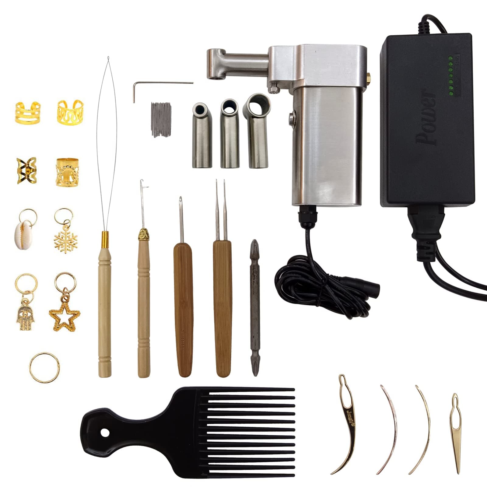 Dreadlocks Machine,Dreadlock Machine Kit for Locs Electric Instant Portable Dreadlocks Machine loc machine dreadlock maker Can Be Directly Work on Head or Braiding Synthetic Hair(3 replacement holes)