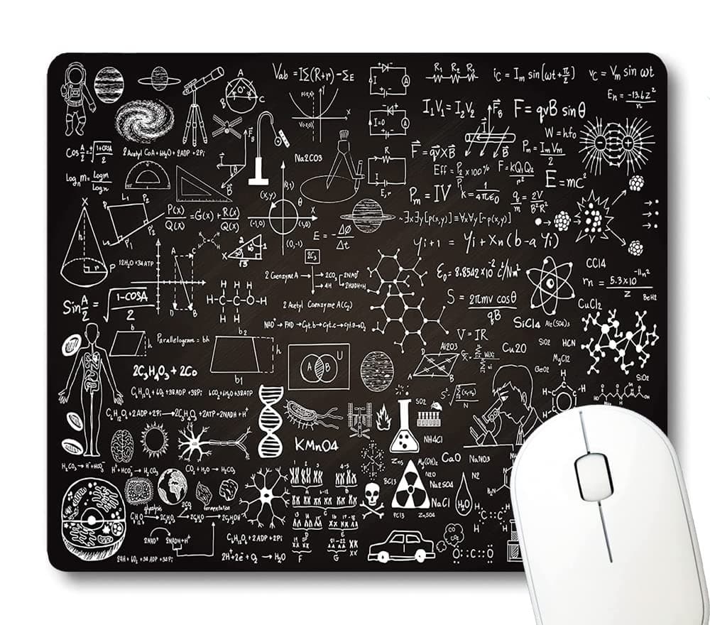 WknoonEducation Science Formulas On Chalkboard Math Schematic Physics Equation Mouse Pad