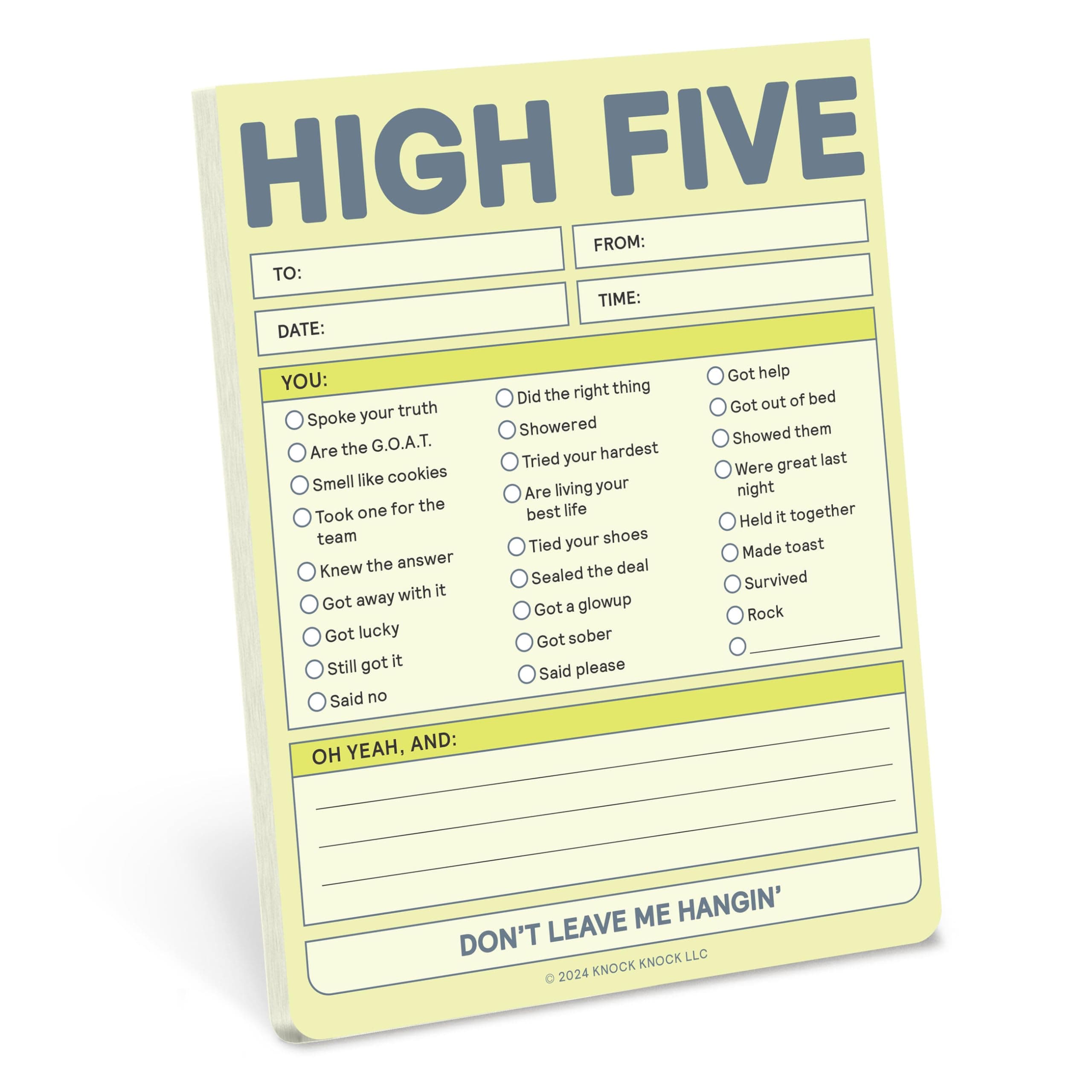 Knock Knock High Five Nifty Note (Pastel Yellow) (Knock Knock Nifty Notes)
