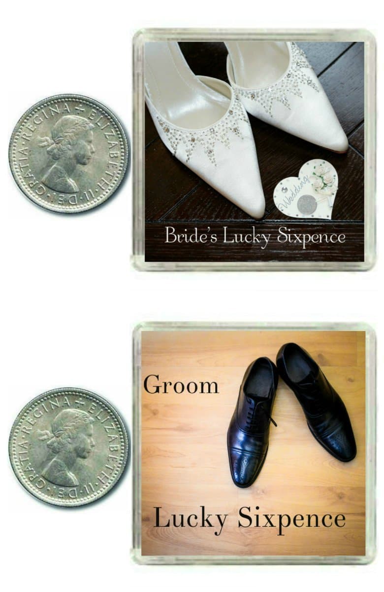2 Lucky Wedding Sixpence Coins for the Bride & Groom & Traditional idea for The Bride & Grooms Shoe. Fun Husband & Wife to Be Joint Wedding Day Good Luck Keepsake Gift