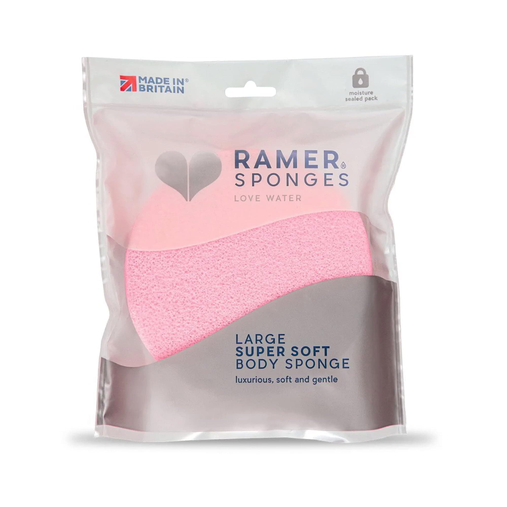 Ramer Bath Sponge - Super Soft Body Large (Strawberry Pink)
