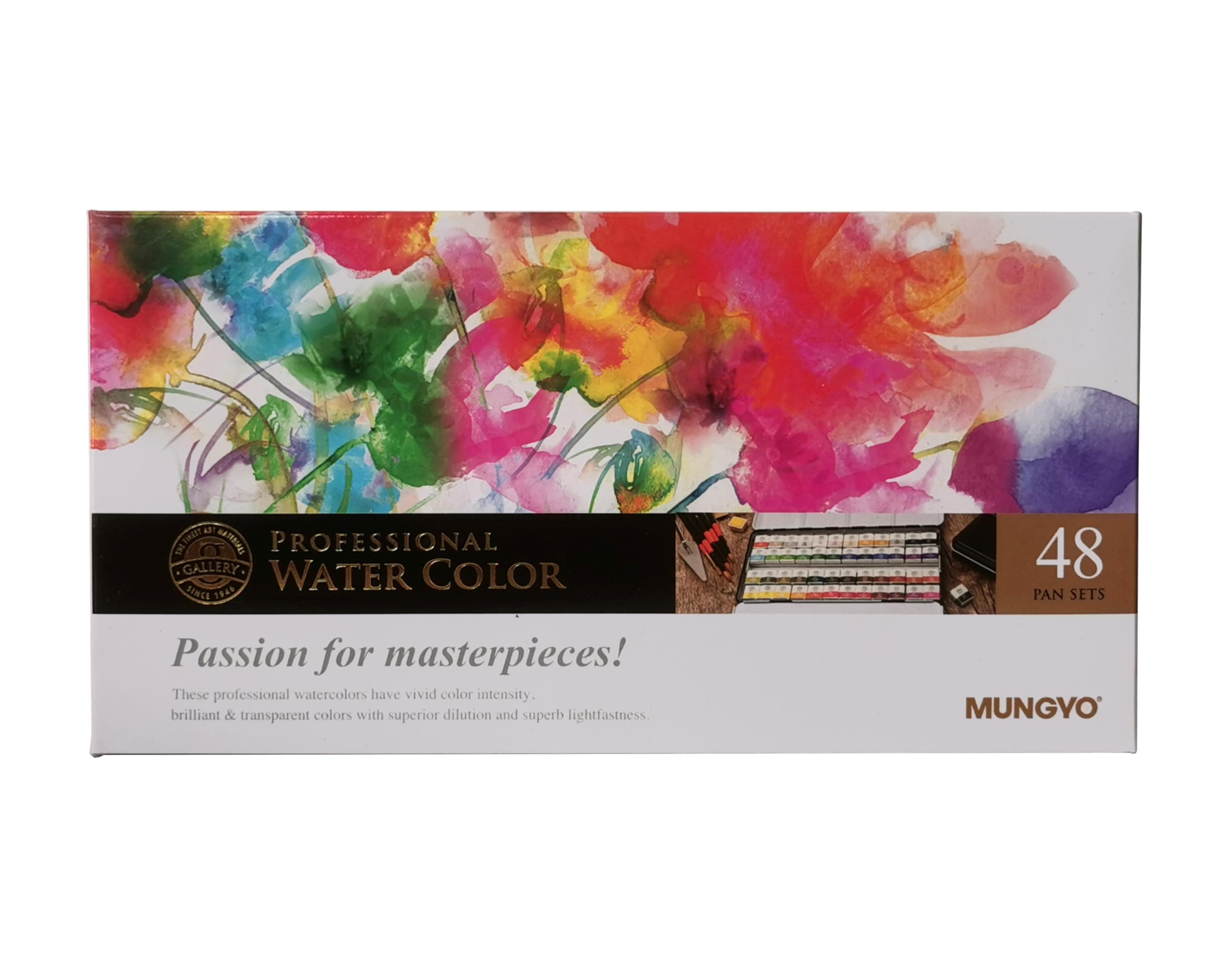 Sargent Art 32-6048 Artist Quality 48ct Adult Professional Watercolor Set, Tin Case