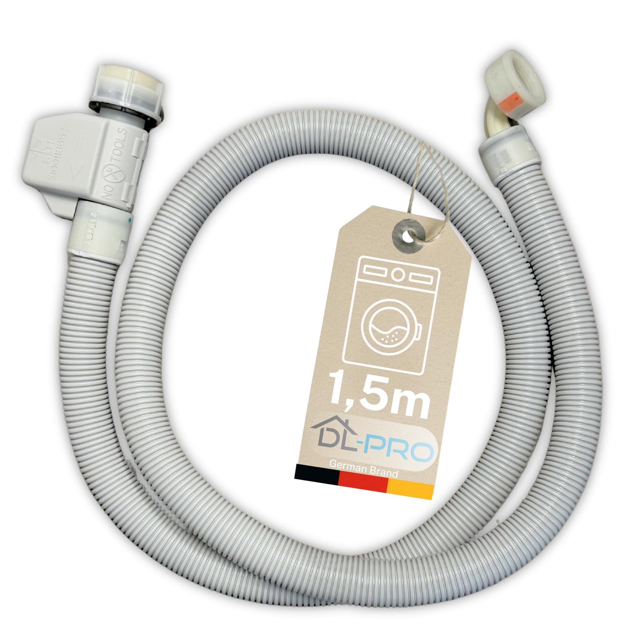 Aquastop Hose 1.5 m, G 3/4 inch, 60 °C, hose-in-hose with leak sensor, compatible with Bosch Siemens Constructa Balay, 11007861, for washing machines