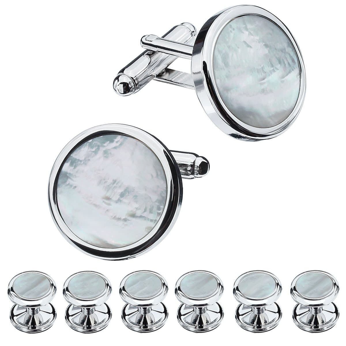 Fashion Mother-of-Pearl Tuxedo Shirt Button and Cufflink Set, Specially Designed for Wedding Business
