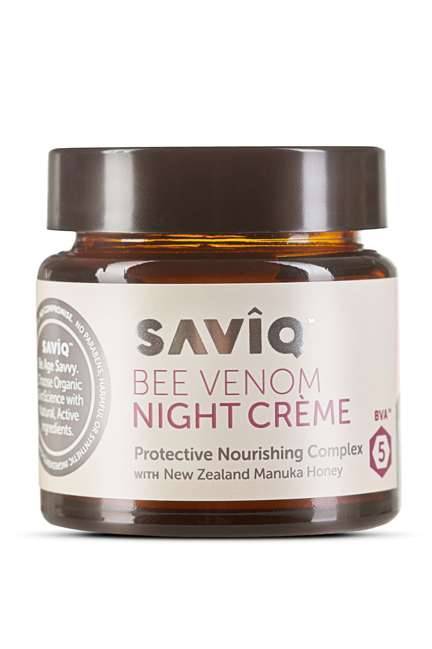 Saviq Bee Venom Night Creme with New Zealand Raw Plant Extracts and Manuka Honey