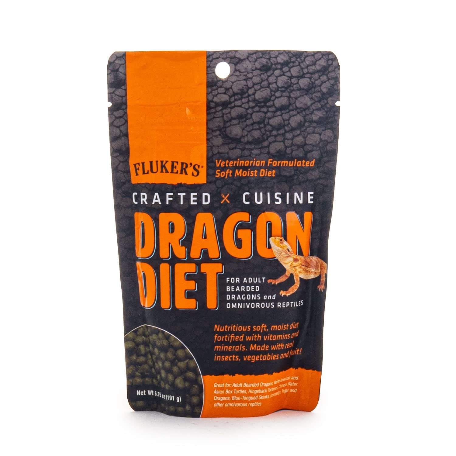Fluker's Crafted Cuisine Diet, Adult Bearded Dragon and Omnivorous Reptile Food, Made with Crickets, Mealworms, Real Fruits & Veggies 6.75 oz