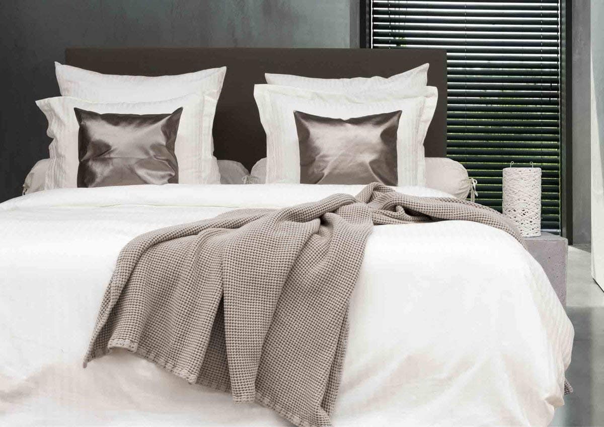 HnL Living Wafel - Plaid - Katoen - 240 x 260 cm - Taupe