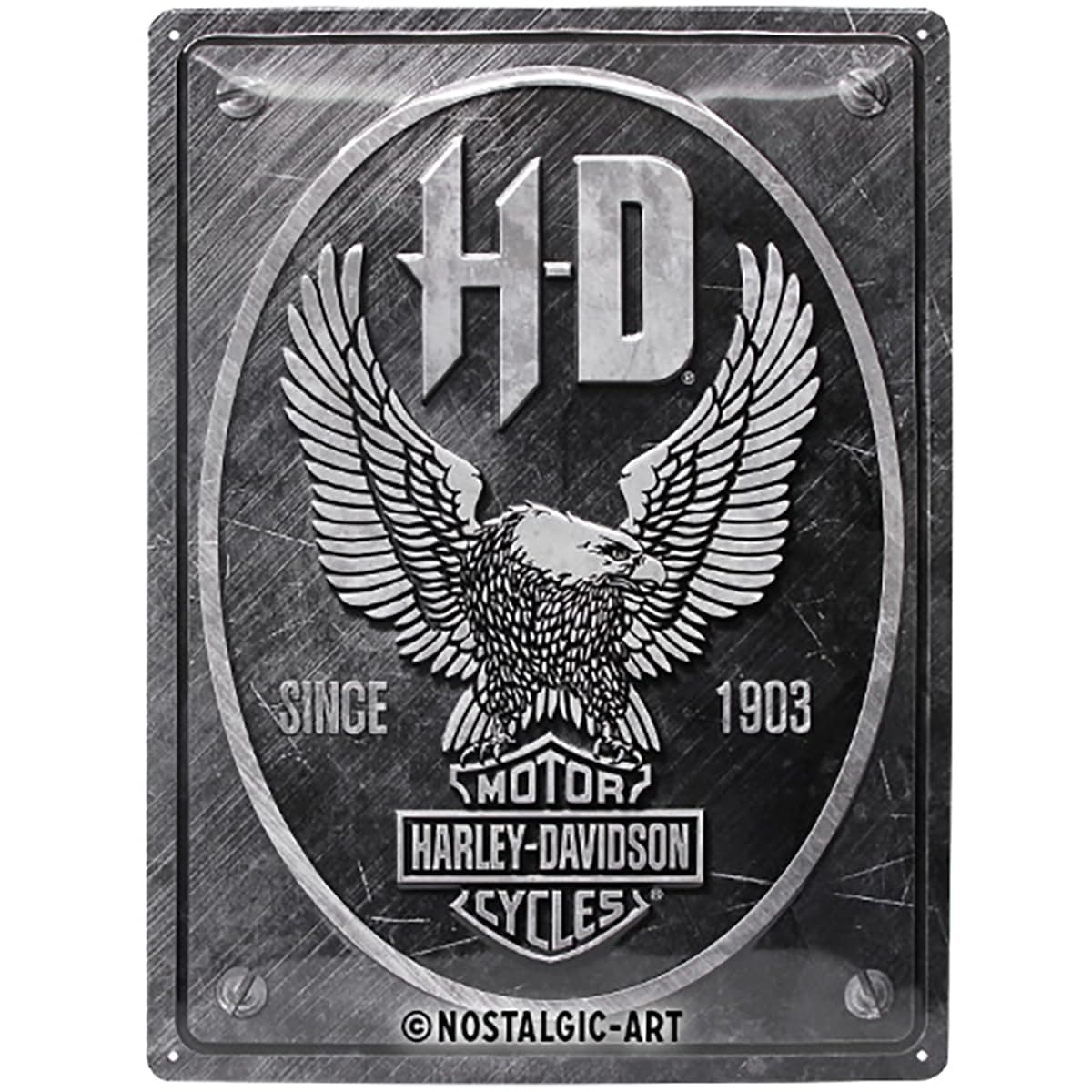 Nostalgic-Art Retro Tin Sign – Harley-Davidson – Metal Eagle – Gift idea for motorcycle fans, Metal Plaque, Vintage design for decoration, 30 x 40 cm