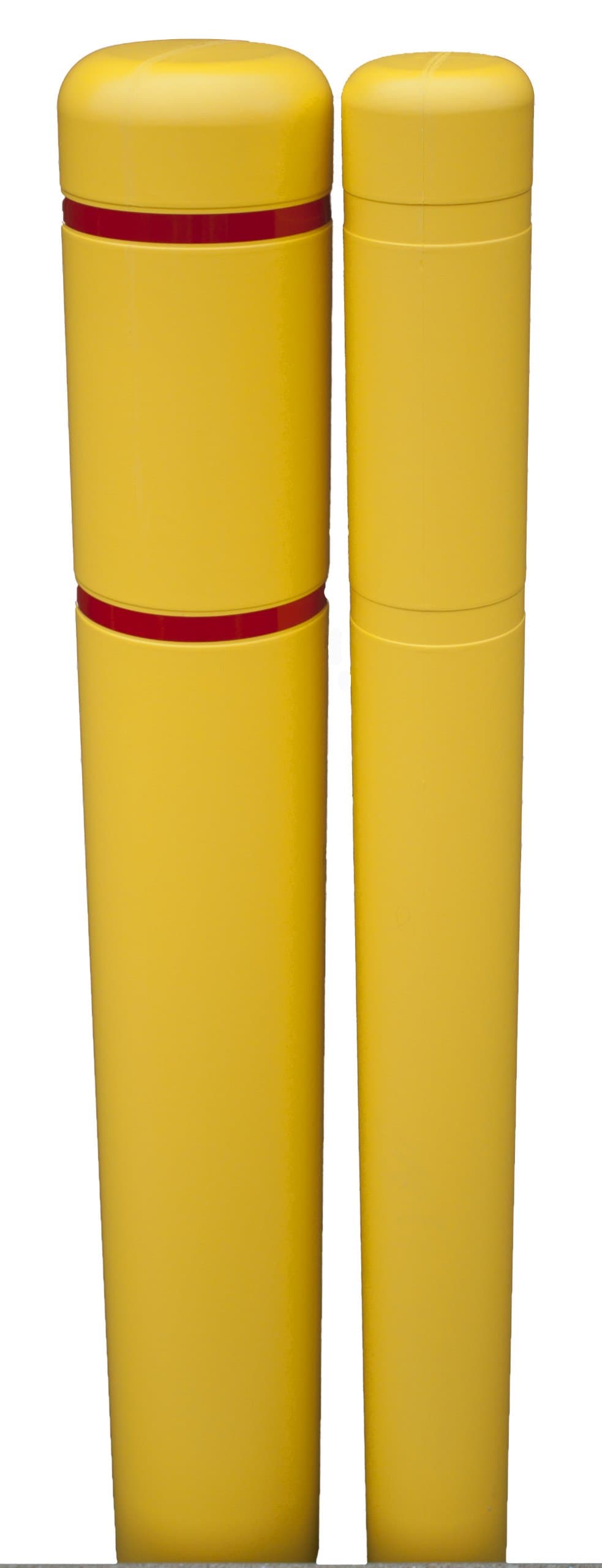 Enpac 79464YR HDPE Bollard Guard Cover with Red Reflective Tape, 4" Post, 1/8" Thickness, 4.95" Diameter x 64" Height, Yellow