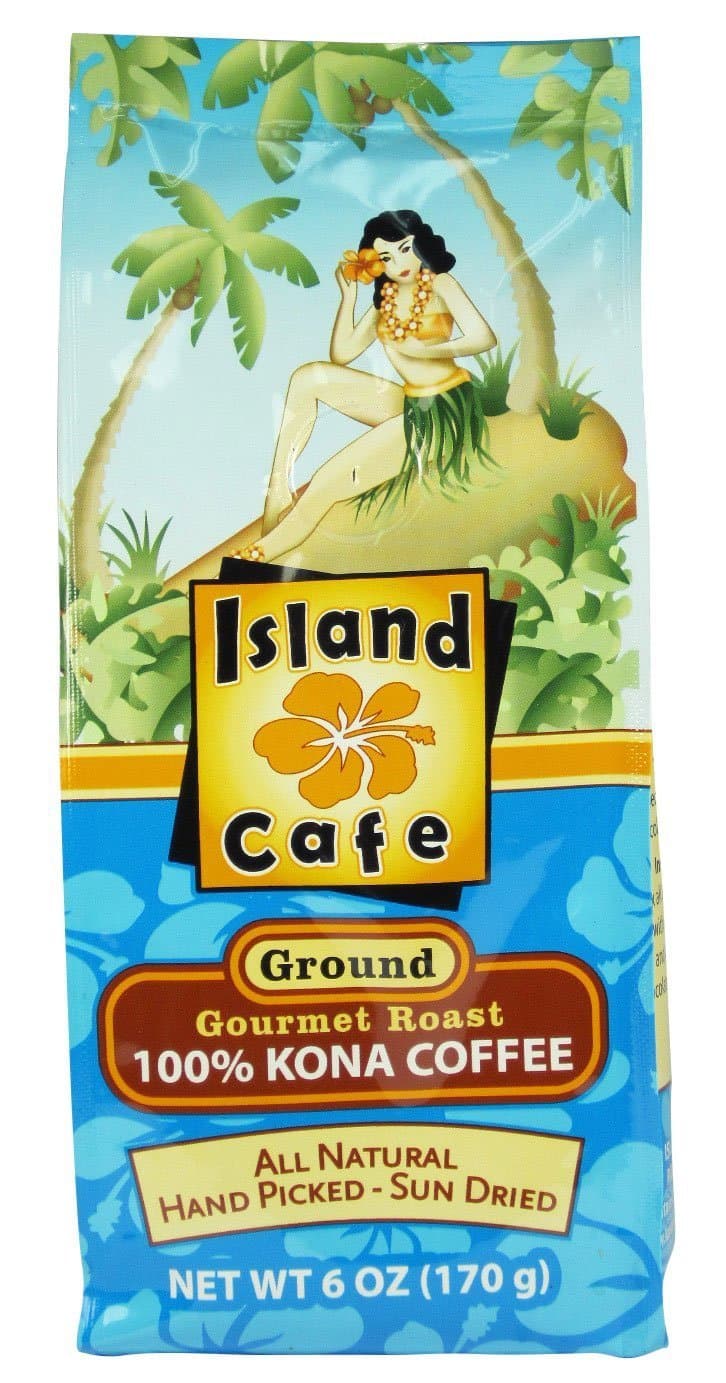 Island Cafe 100% Kona Coffee Ground 6 Oz
