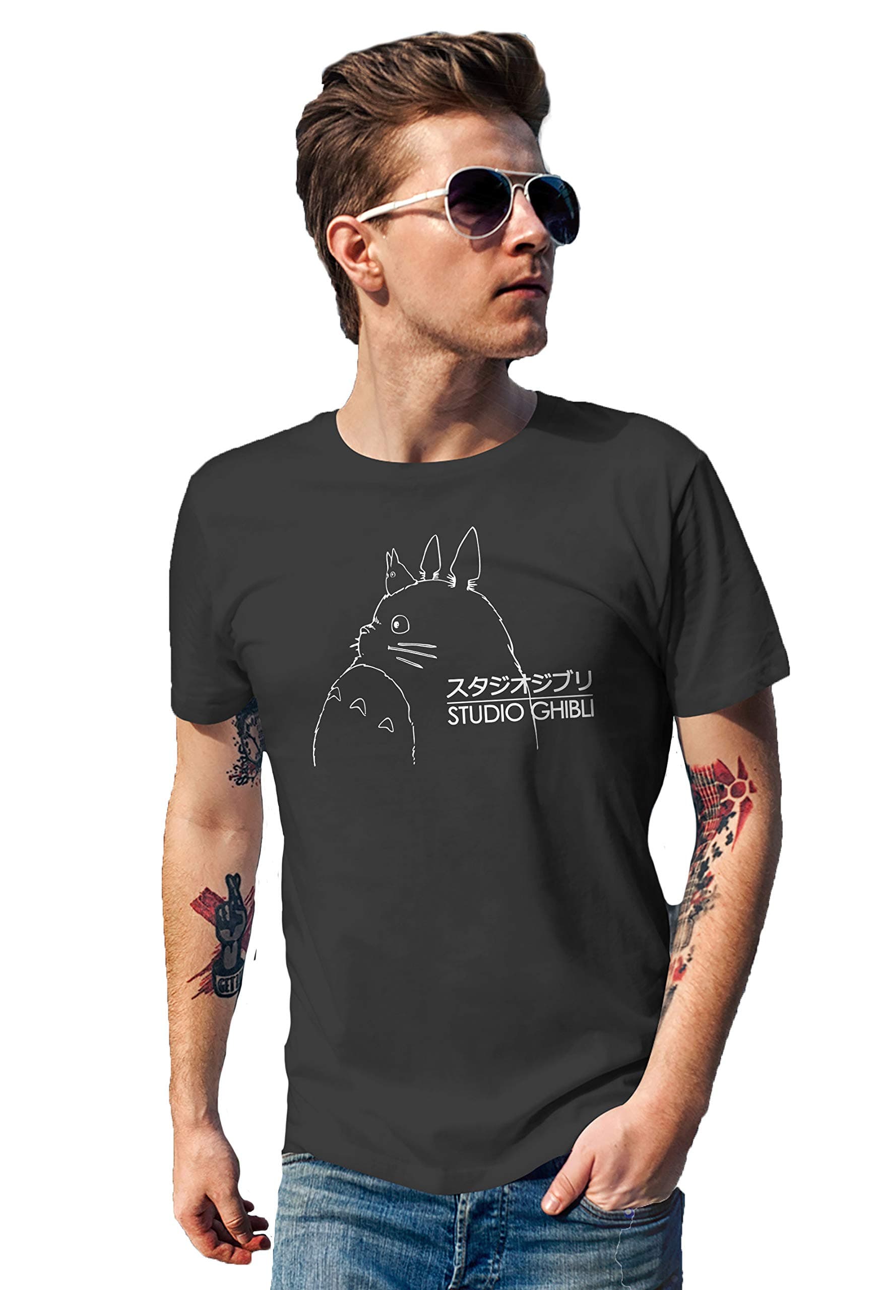 Studio Ghibli Totoro Line Art T-Shirt Adults Shirts Funny Shirt