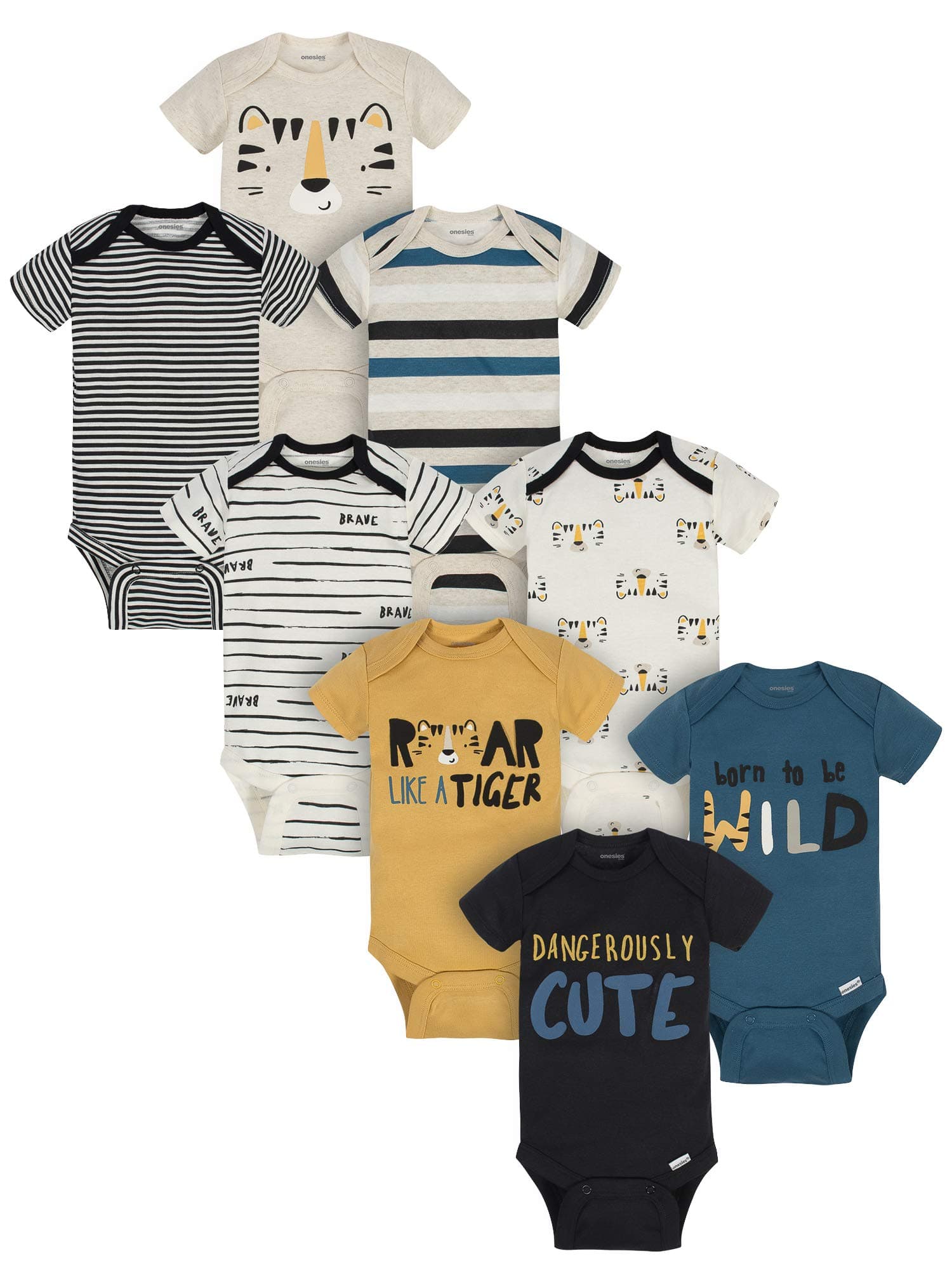 Baby Boys 8-Pack Short Sleeve Mix & Match Bodysuits Shirt