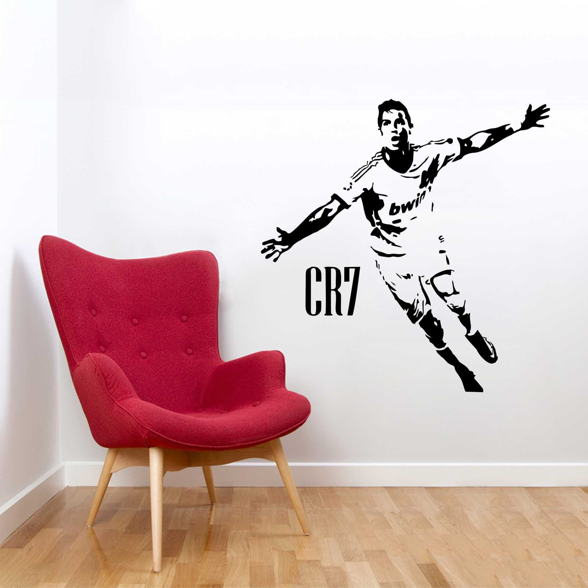 Ronaldo CR7 PVC Vinyl Wall Stickers for Living Room, Bedroom, Office | Football Athlete Wall Stickers Bedroom, Living Room | Kids Room (86 cm x 86 cm)