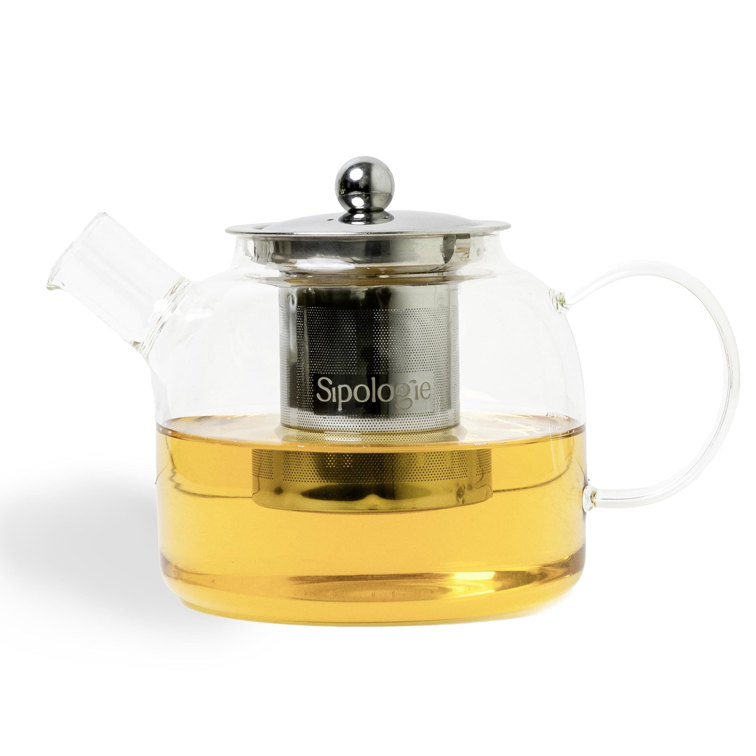 Inspire Glass Tea Pot with Infuser I Loose Leaf Tea Maker Kettle I Stovetop Safe Heat Resistant Borosilicate Glass Teapot with Fine Mesh Stainless-Steel Infuser and Lid, 900ml