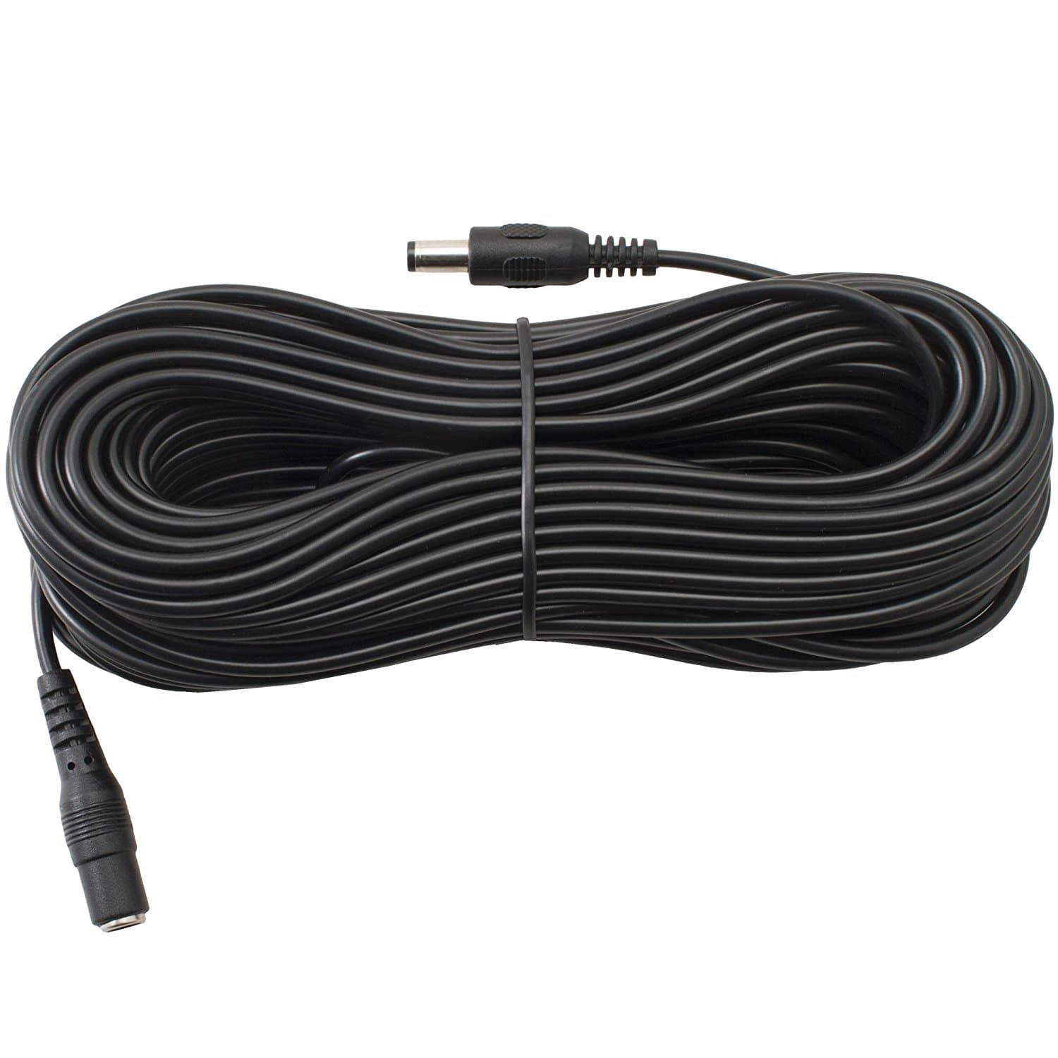 Smedz 2.1mm x 5.5mm DC Power Male to Female 15 meter 12 Volt Power Extension Cable Black for 12V CCTV