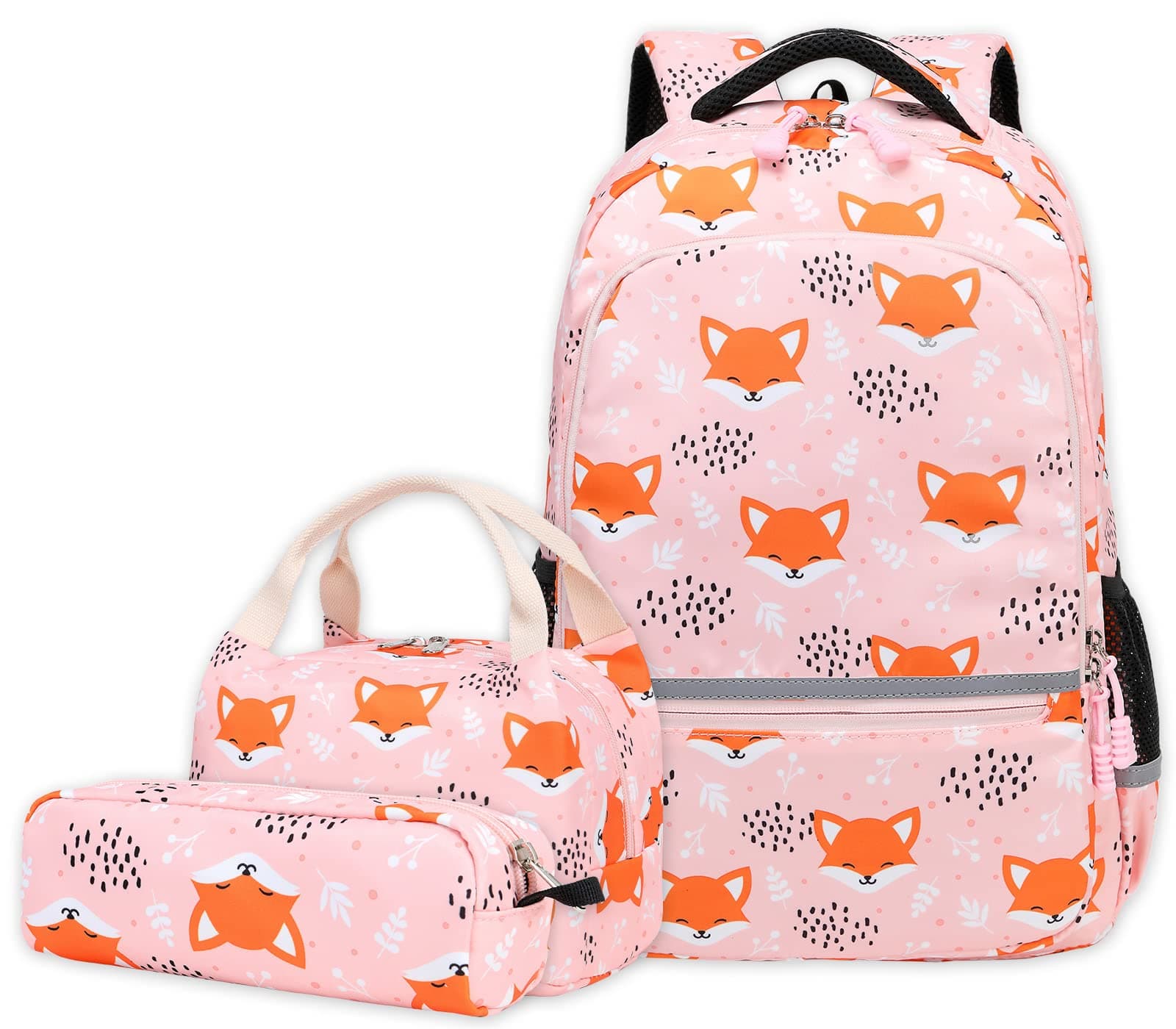AimeenKids Backpacks for Girls Fox Backpack with Lunch Bag 3 in 1 Girls Fox Schoolbag Preschool Kindergarten Kids BookBag Set