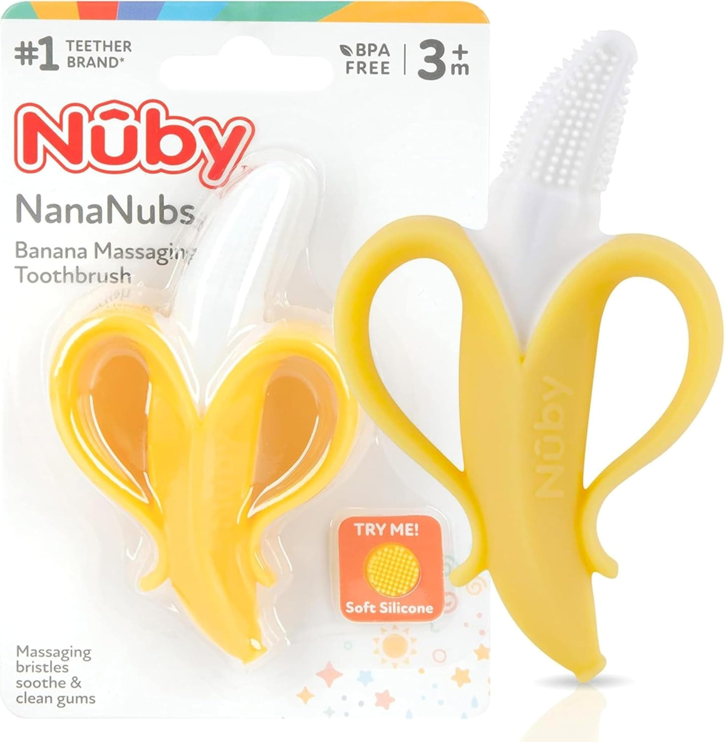Baby Feeding - Nuby - 360 Nana Nubs Massager Yellow 782