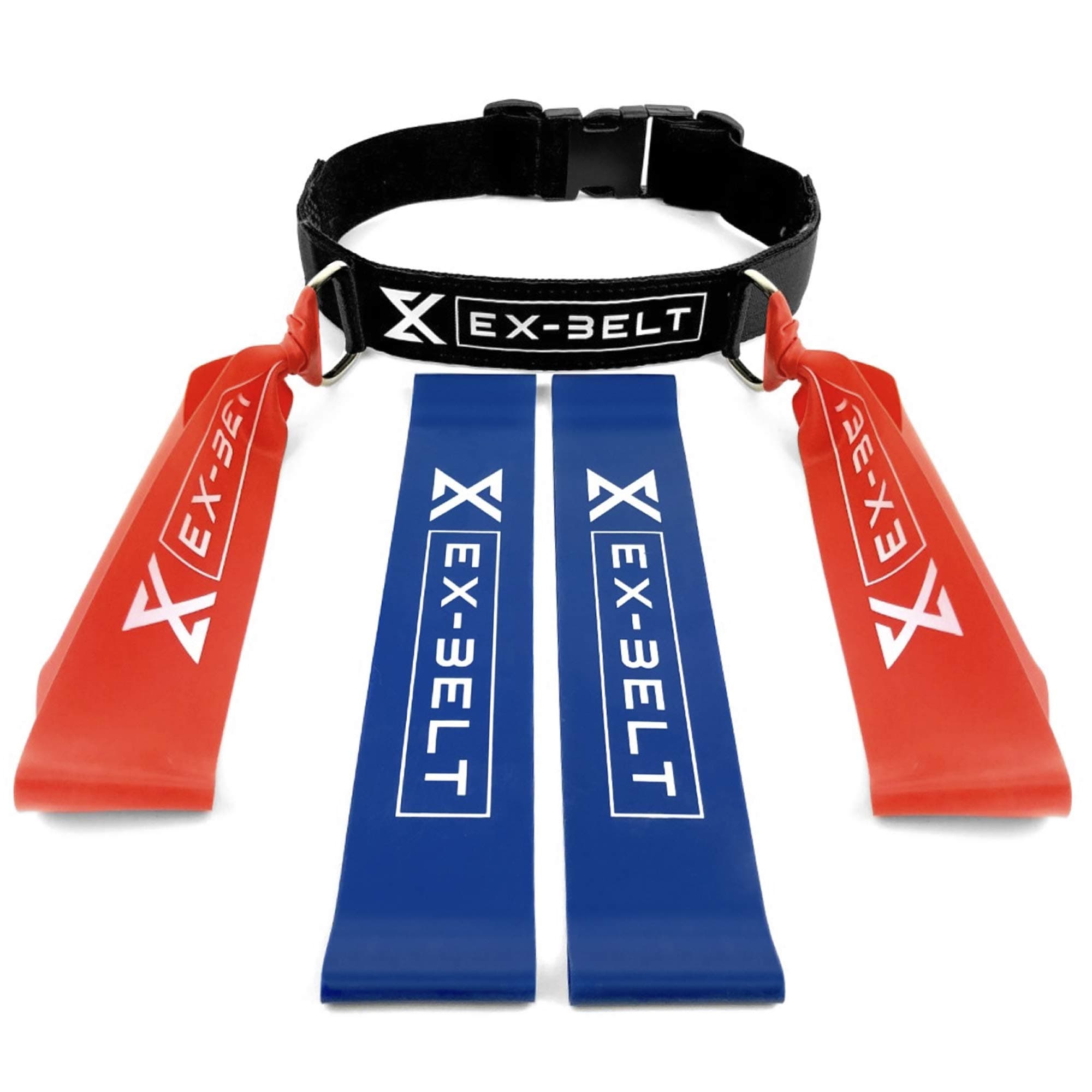 EX-BELT Resistance Band Belt (Set of 5) - Home Gym Fitness Equipment - 1 Revolutionary Exercise Belt with 4 Resistance Bands for Upper Body Strength Training Boxing Workout Stretching Yoga Physio and More