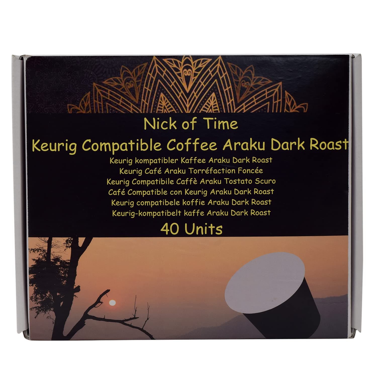 Indian Araku Ground Coffee K-Cups-Pods-Single Serve 100% Arabica AA Grade Dark Roast | Americano | Easy to use (Pack of 40)