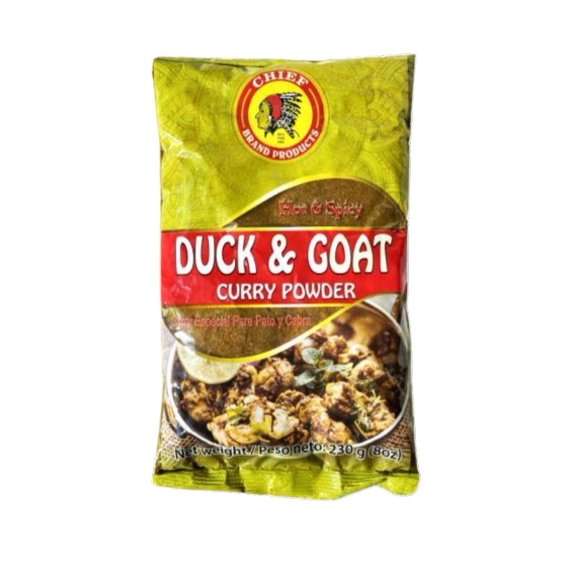 HOT & SPICY CURRY POWDER, 230g (8 oz), DUCK AND GOAT BLEND MADE IN TRINIDAD & TOBAGO