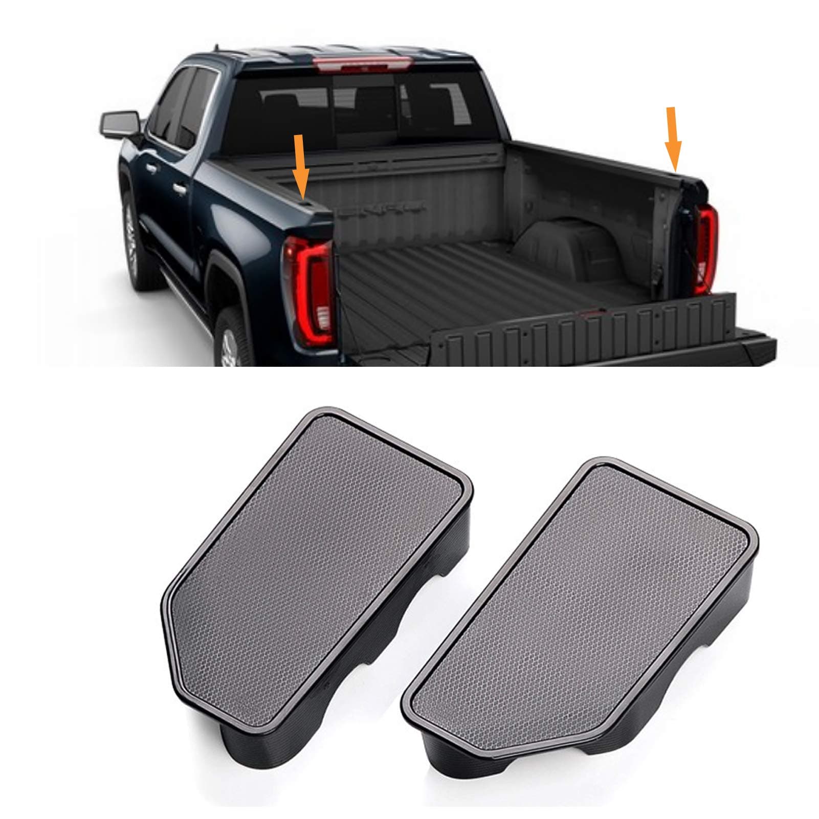Moonlinks Stake Pocket Covers for 2019-2022 GMC Sierra & Chevy Silverado Bed Rail Stake Pocket Caps (2 Pieces) Black