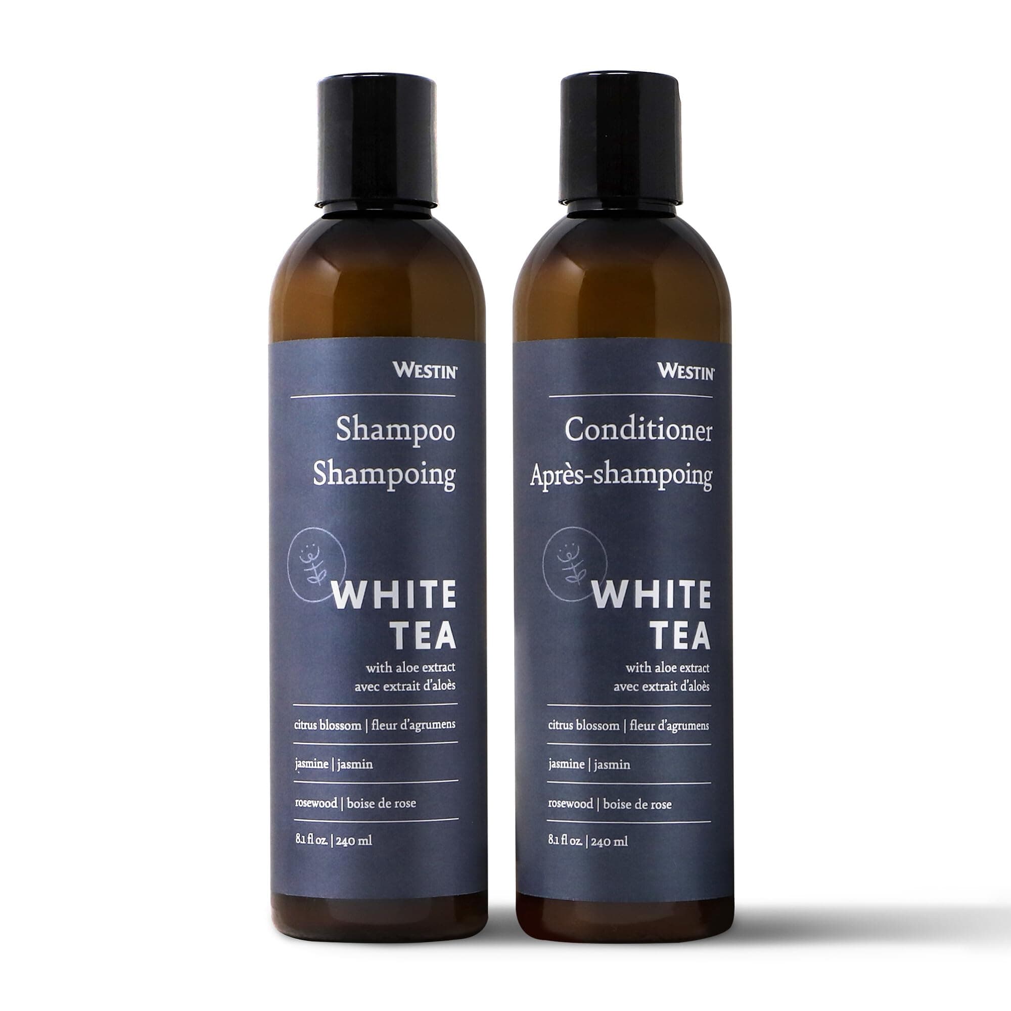 Westin Shampoo & Conditioner Set with Signature White Tea Aloe Scent - Hydrating, Moisturizing, Repairing Hair Care for Normal Hair - 8-ounce Bottles - Hotel Amenity Set