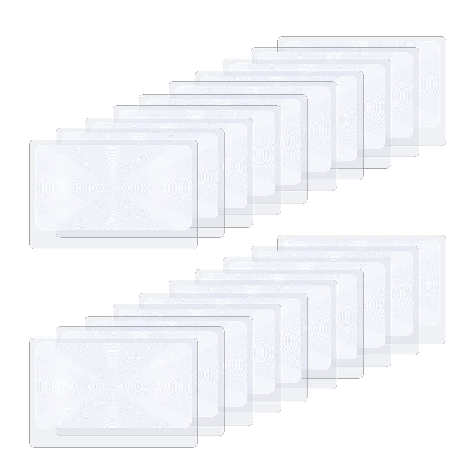 cobee 3X Pocket Fresnel Lens, 20 Pieces Magnifier Lenses Jewelry Loupe, Lightweight Reading Aid Helper