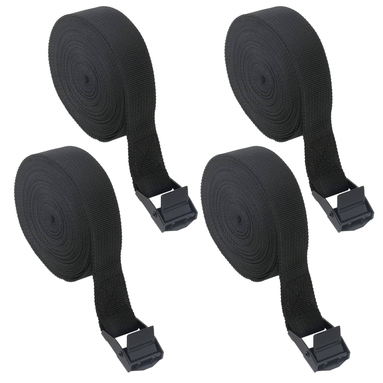 HUSZZM 4 Pcs Ratchet Tie Down Straps, 5m x 25mm Bike Rack Straps with Buckle Heavy Duty Lashing Straps Adjustable Tensioning Belts for Motorcycle Vans Trailer Luggage Cargo Garden Furniture Covers