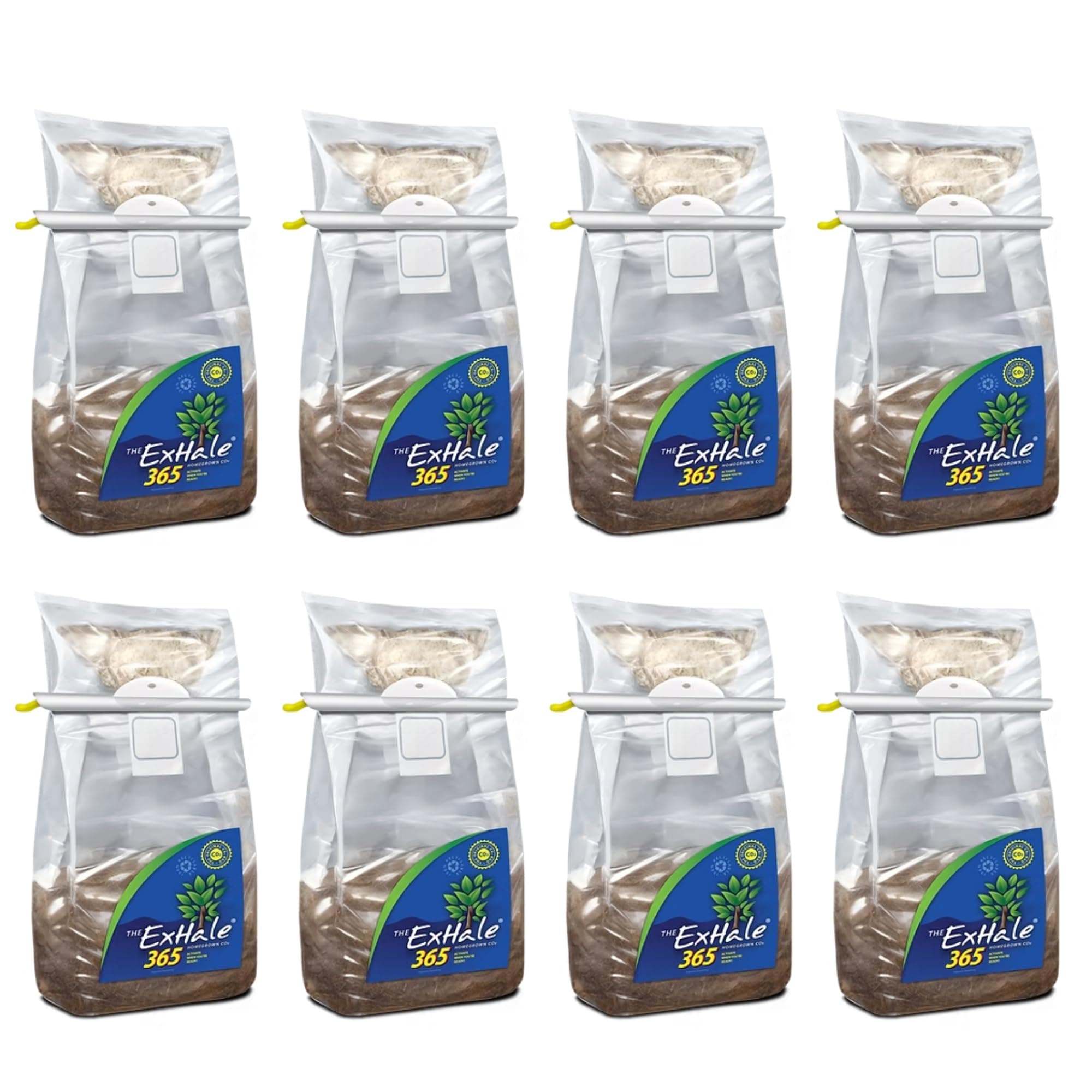 Exhale Homegrown CO2 365 - Self-Activated Bag for Grow Rooms & Tents - Great for Indoor Grow Rooms - CO2 for Grow Tents - 4lbs. (8 Pack)