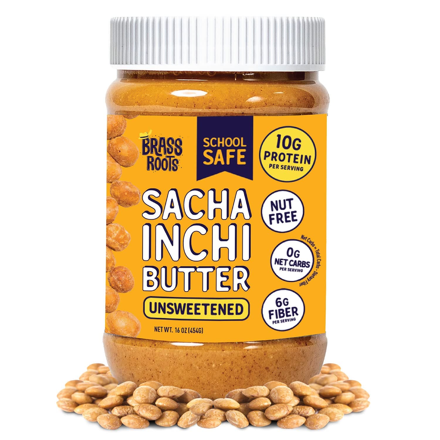 Brass Roots Organic Sacha Inchi Seed Butter | Keto, Paleo, Allergen Free, Low Fodmap (Unsweetened)
