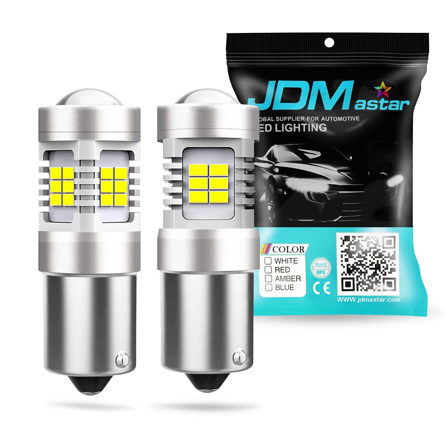 JDM ASTAR Super Bright PX Chips 1156 1141 1073 7506 White LED Bulbs with Projector For Backup Reverse Lights Only