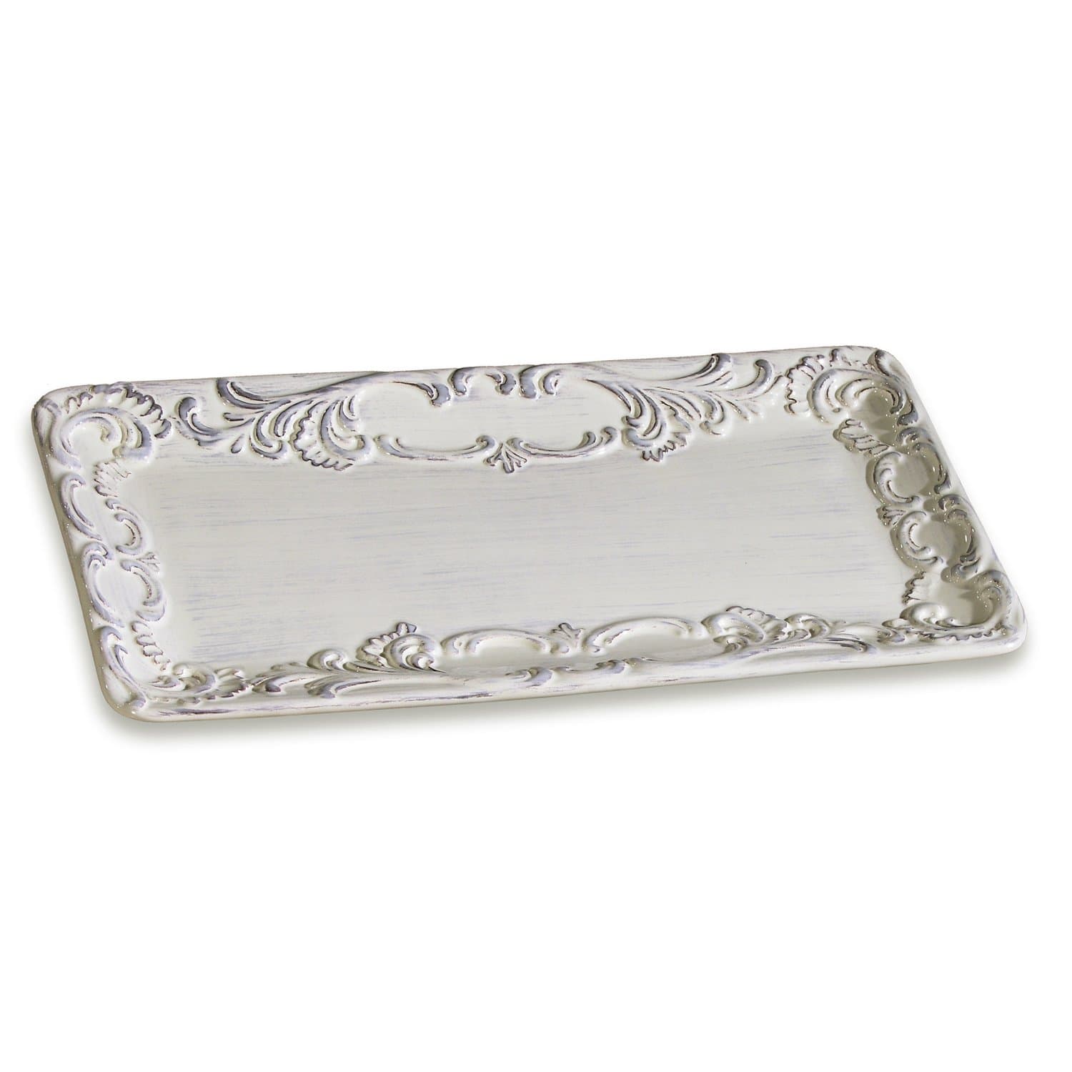 Intrada BAR7460C Baroque Rectangular Platter, Large, Cream