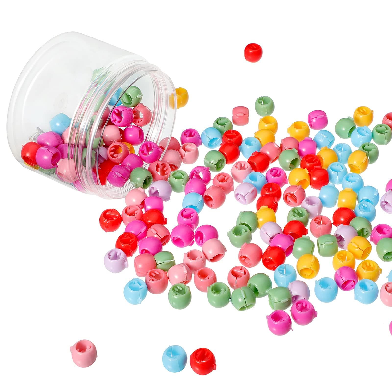 100 Pieces Mini Hair Claw Clips Colorful Bead Hair Pins Clamps Small Plastic Hair Claws for baby Girl kid toddler Women Accessory