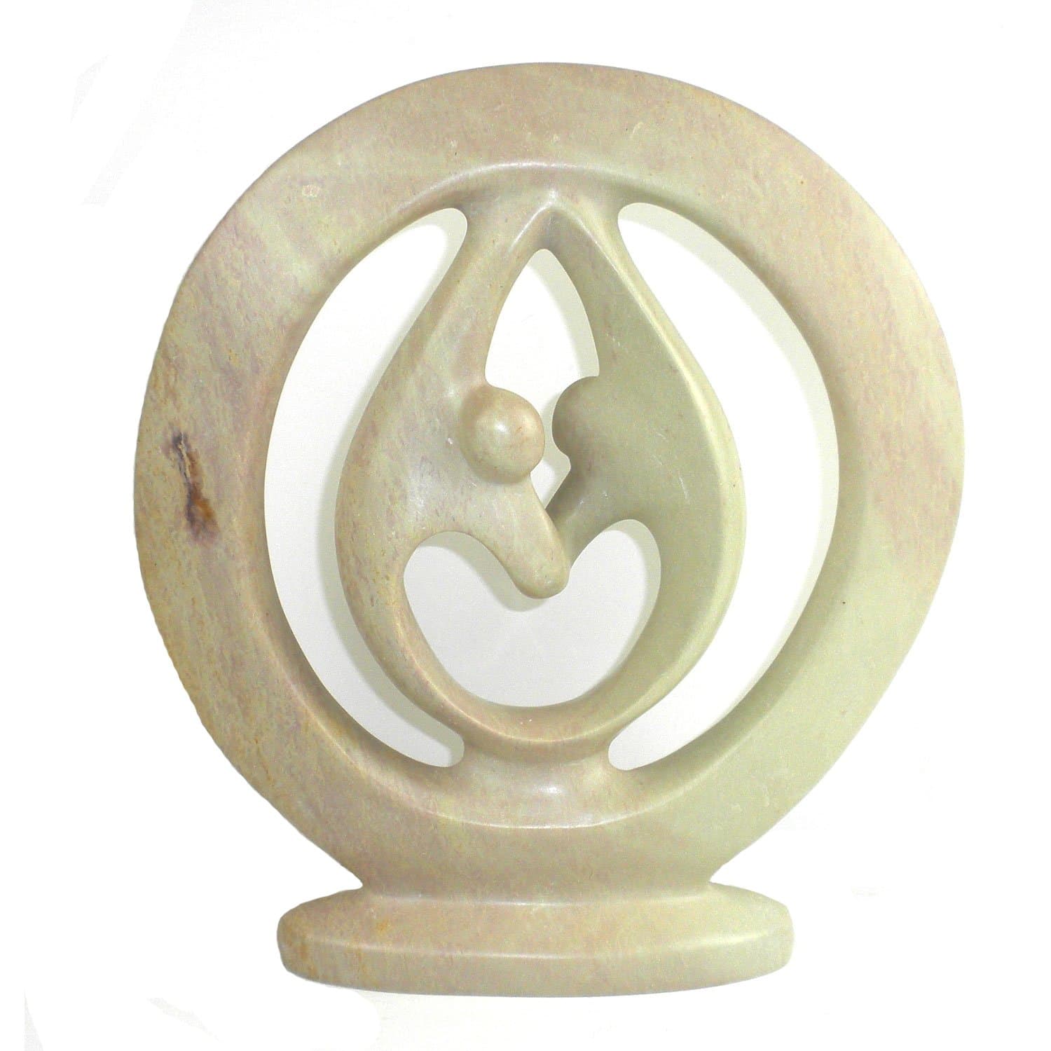 Global Crafts Natural Soapstone 6-inch Lover's Embrace Sculpture