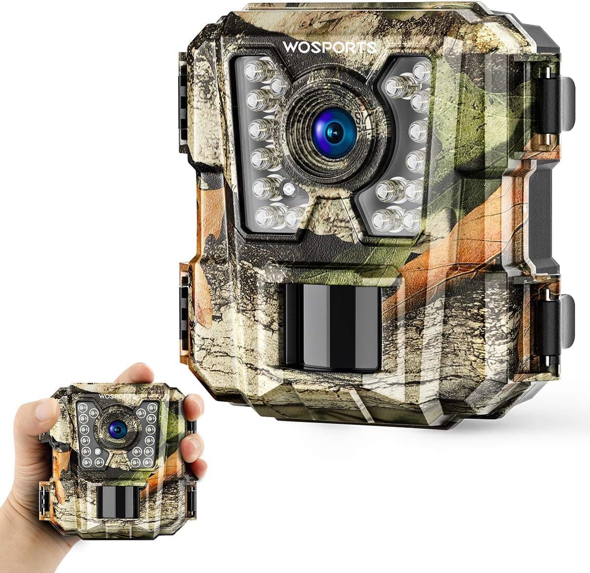 WOSPORTS Mini Trail Camera,24MP 1080P HD Game Camera Motion Activated with IR...