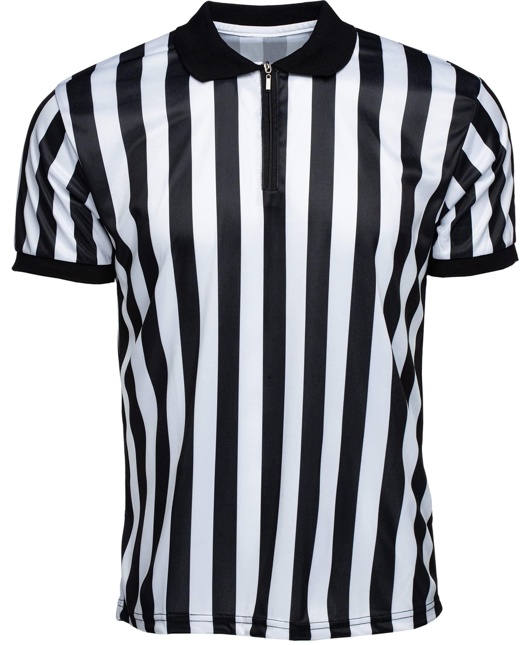 Men’s Referee Shirt Collared | Official Mens Ref Shirt Jersey Short Sleeve - Football Halloween Costume