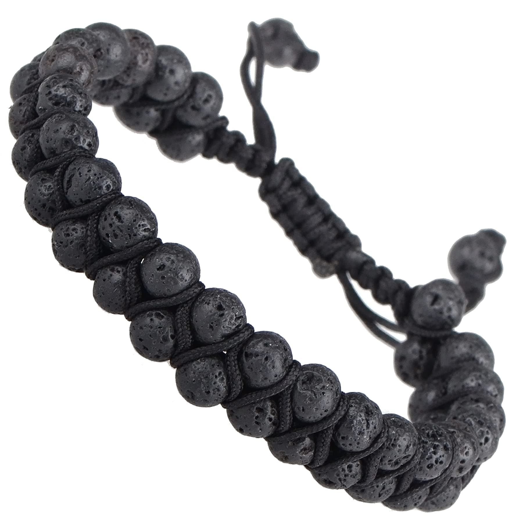 Natural Chakra Healing Power Crystals Macrame Bracelet Yoga Double Layer Stone Beads Gemstone Meditation Relax Anxiety Bangle for Unisex Women Men