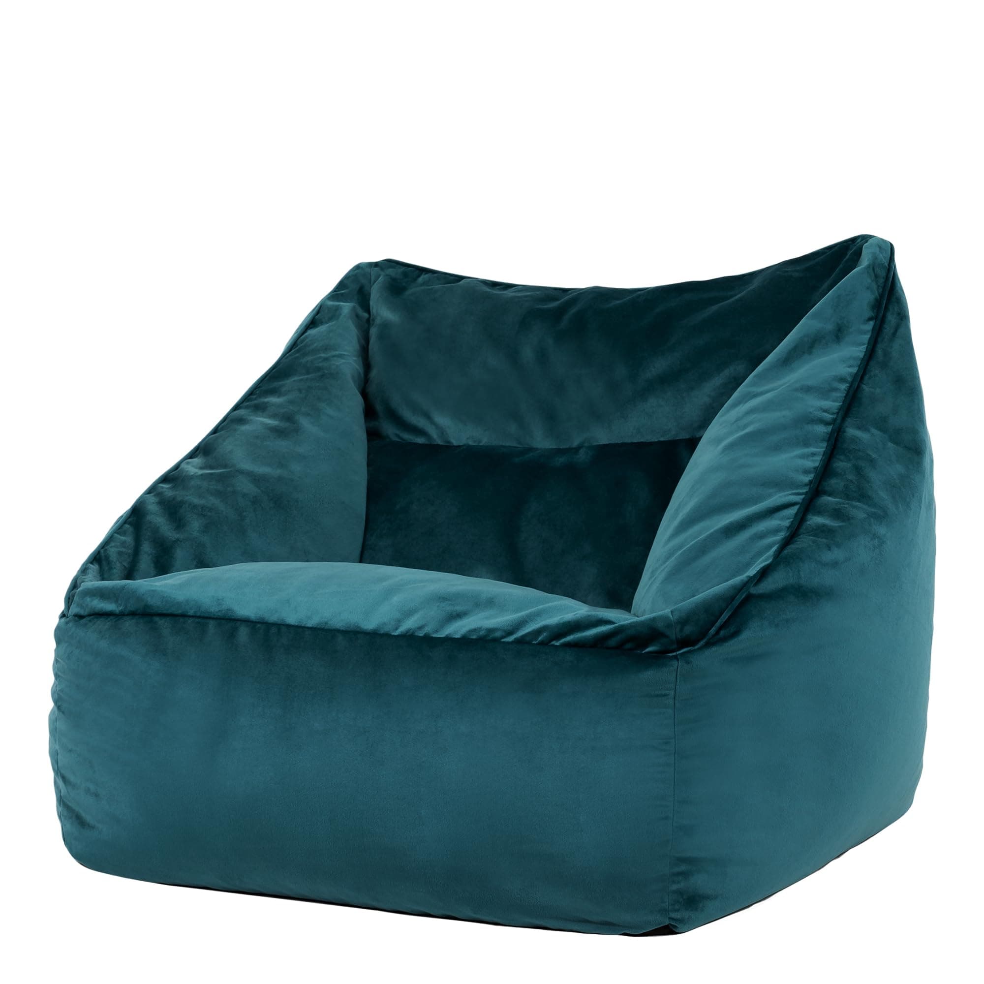 icon Natalia Velvet Bean Bag Chair, Teal Green, Large Adult Bean Bag with Filling Included, Accent Chair, Armchair, Living Room Furniture, Bedroom Furniture