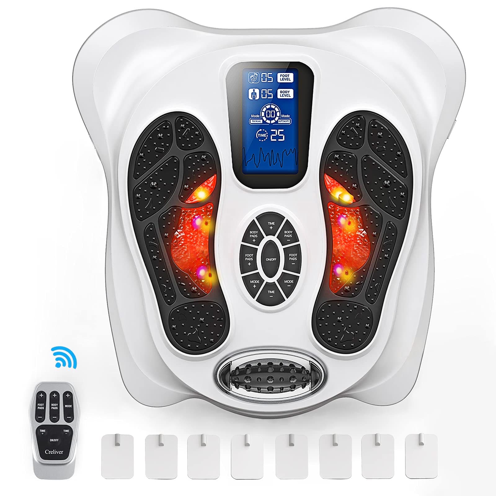 Foot Circulation Plus EMS & TENS Nerve Muscle Massager, Electric Stimulator Improves Blood Flow, Relieves Body Pains, Neuropathy (FSA or HSA Eligible)