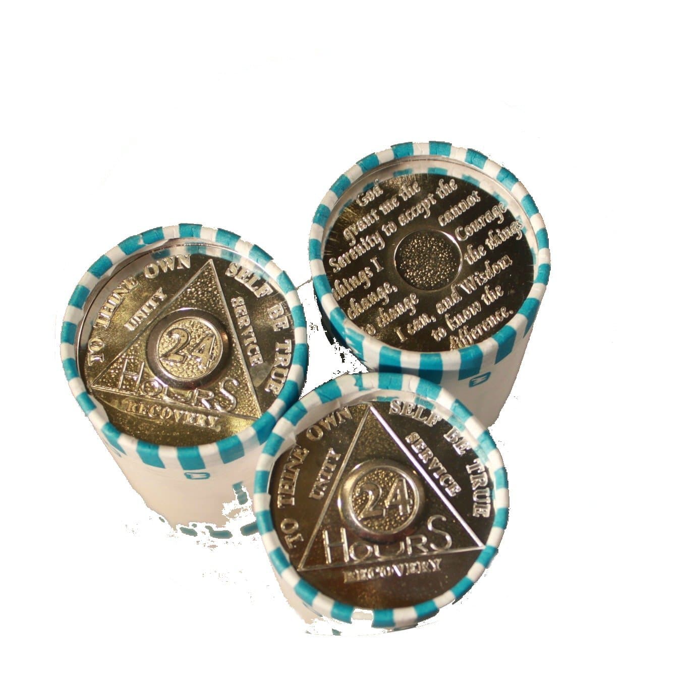 75 AA Tokens/Medallions 3 Rolls of The 24 Hour Aluminum Chips/Tokens Commemorative Medallion