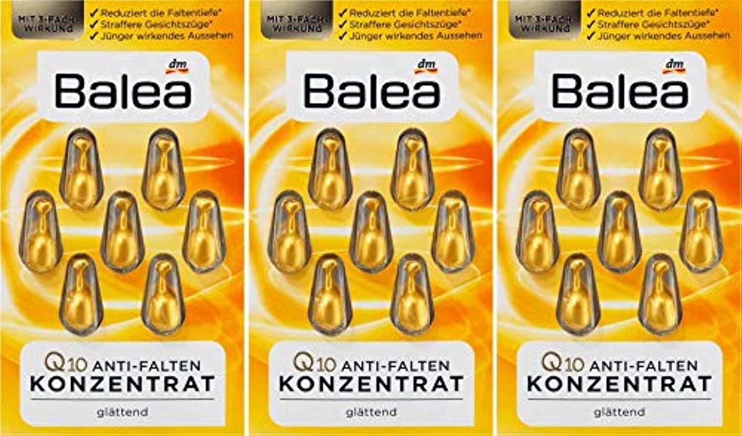 Q10 Anti-Wrinkle Concentrate Balea- Pack of 3 x 7 capsules (for 21 Applications)