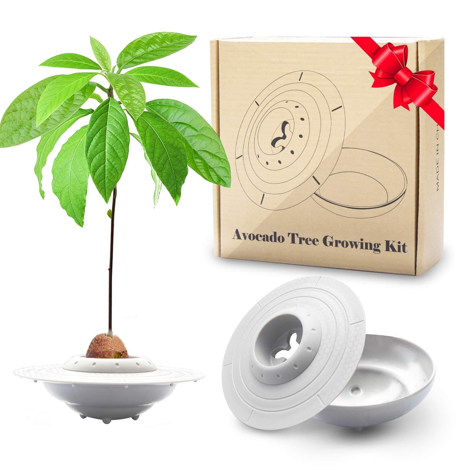 Avocado Tree Growing Kit Mothers day gifts, UFO Avocado Planting Germinator Bowl with Pot and Plant Instructions, Gift for Mom Kids Grow Your Own AvocadoTree (Avocados & Plants NOT Included)