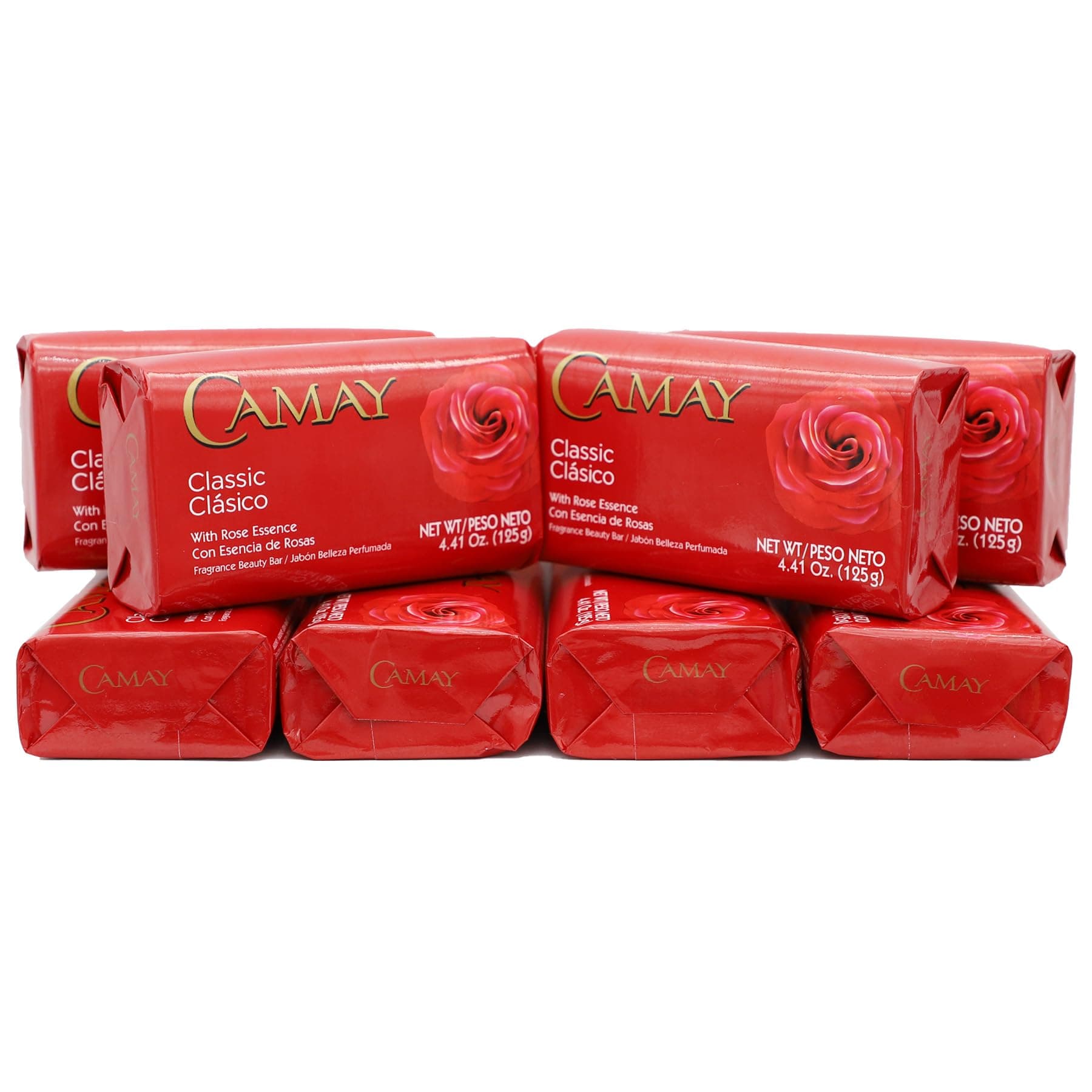 Classic Bar Soap, Rose Essence, 8-Pack of 4.41 Oz Each Soap, 8 Bar Soaps.